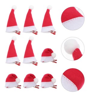 Xmas phụ kiện tóc / kẹp tóc hình nón ông già noel / kẹp tóc mini dễ thương cho bé gái / bé gái