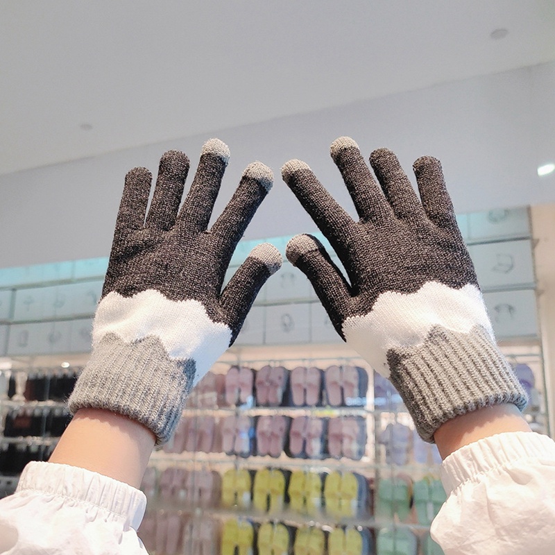 Sf Găng Tay Dệt Kim Giữ Ấm Mùa Đông Ba Màu Đáng Yêu Cho Nam Và Nữ Đi Xe Đạp