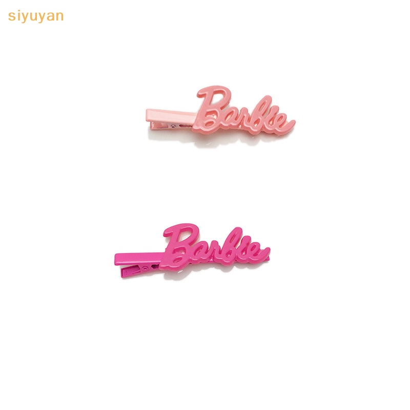 Kẹp Tóc Kim Loại Hình Búp Bê barbie Màu Hồng In Chữ Xinh Xắn vn