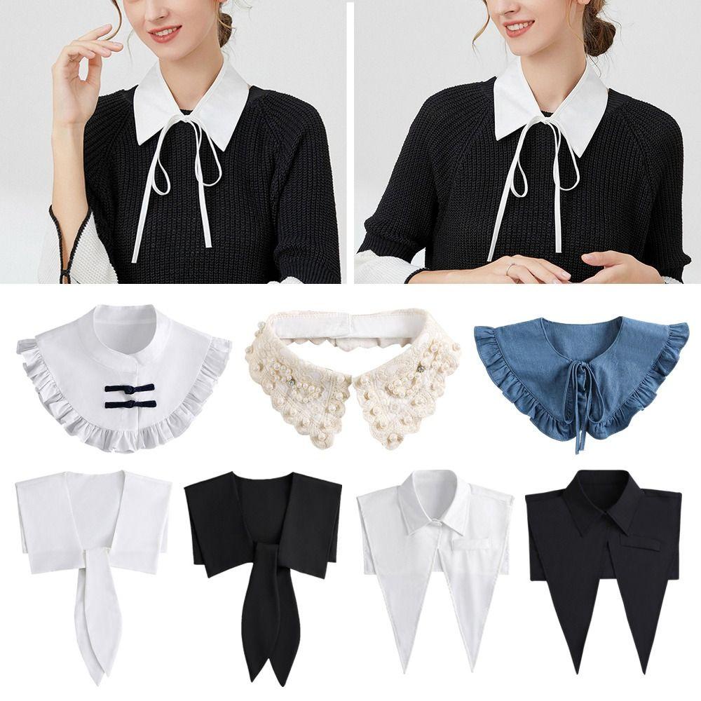 Cổ Áo Sơ Mi Giả Bằng cotton Phong Cách vintage Thời Trang Cho Nữ