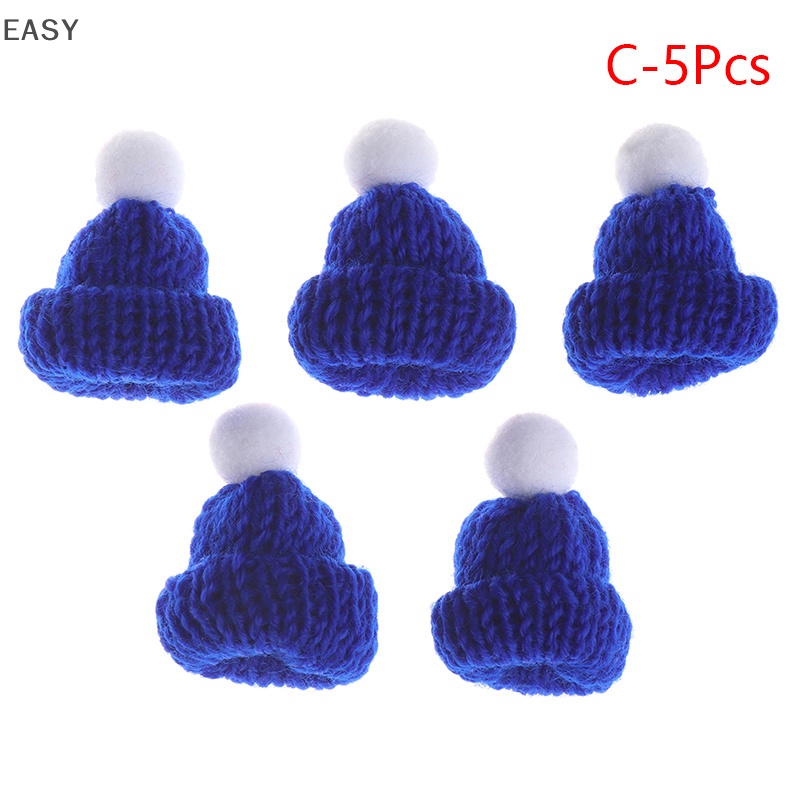 Set 5 Mũ Len Beanie mini Trang Trí Cho Nhà Búp Bê Dịp Giáng Sinh Năm Mới