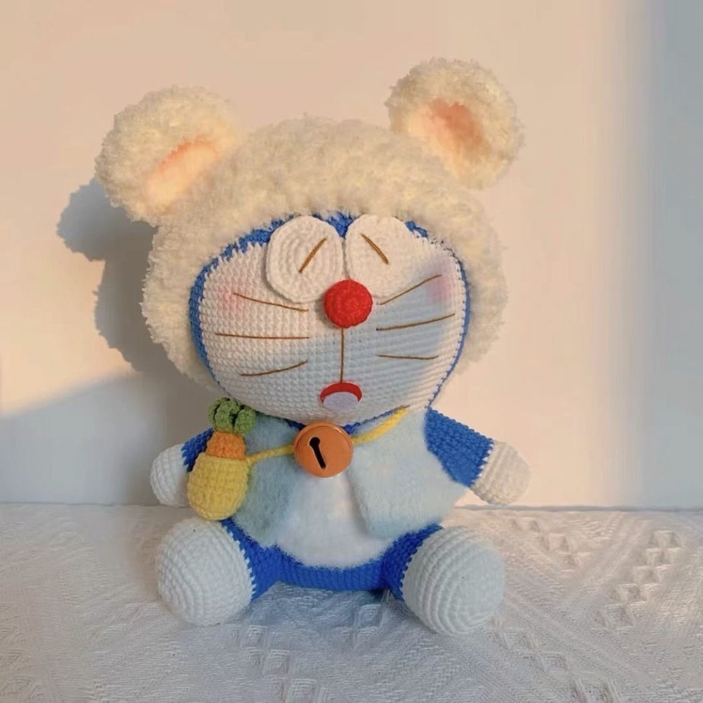 Búp Bê Mèo Máy doraemon Đan Len Thủ Công Dùng Làm Quà Tặng Cho Bạn Bè