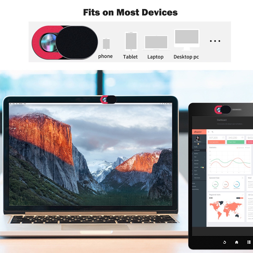Miếng Dán Kim Loại mini Bảo Vệ camera Thông Dụng Cho Máy Tính / Điện Thoại / Máy Tính Bảng