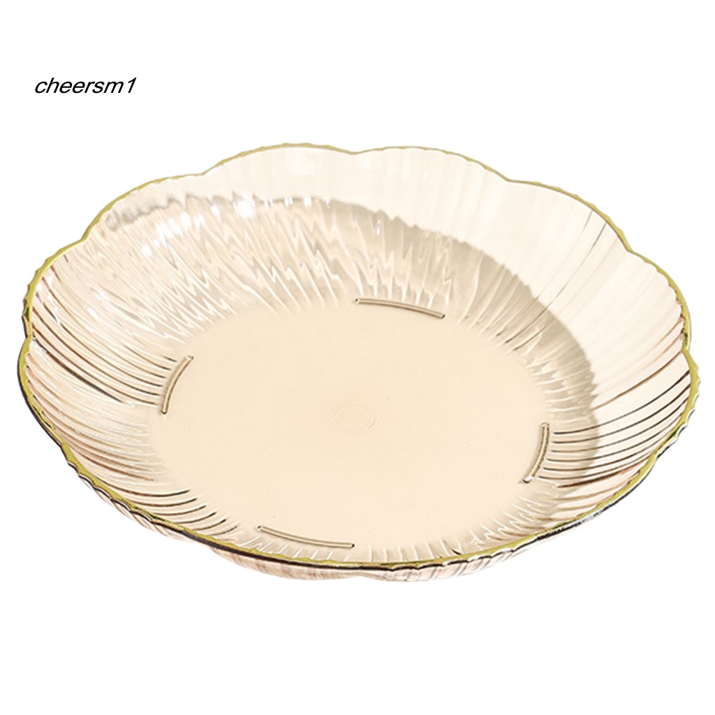 Đĩa Tròn Đựng Trái Cây / salad / Món Tráng Miệng Viền Vàng Không Vỡ Có Thể Xếp Chồng Cho Phòng Ăn