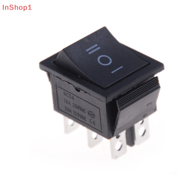 1 Công Tắc Bật / Tắt Màu Đen kcd4 6 pin 16a / 250vac 20a / 125vac M Ii