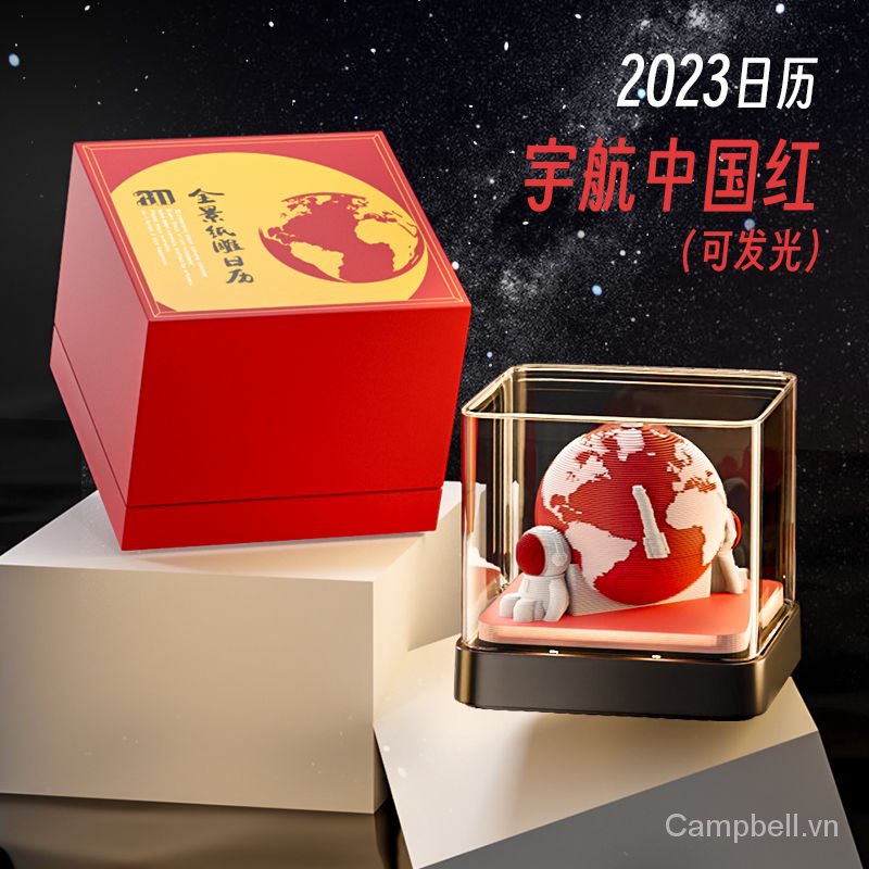 Lịch Để Bàn Năm 2023 Hình Thỏ Trái Đất Dập Nổi 3d Bằng Giấy Ghi Chú Dùng Trang Trí