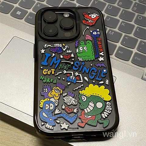 Ốp Điện Thoại Dẻo Họa Tiết Quái Vật Nhỏ Dễ Thương Cho iphone 7 8 plus 6 6s plus 11 13 14 12 pro max xr x xs max se xr 13 Trong Suốt