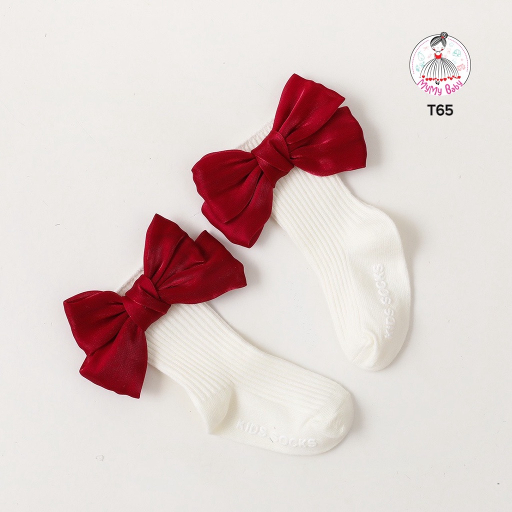 Tất nơ thun gân nhiều màu đế chống trượt