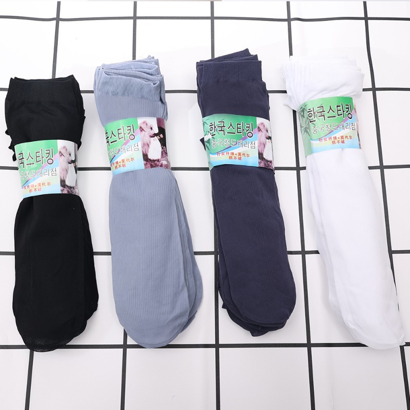 Set 10 Đôi Vớ Sợi Tre Siêu Mỏng Thoáng Khí Chống Vi Khuẩn Màu Sắc Đơn Giản Dành Cho Nam