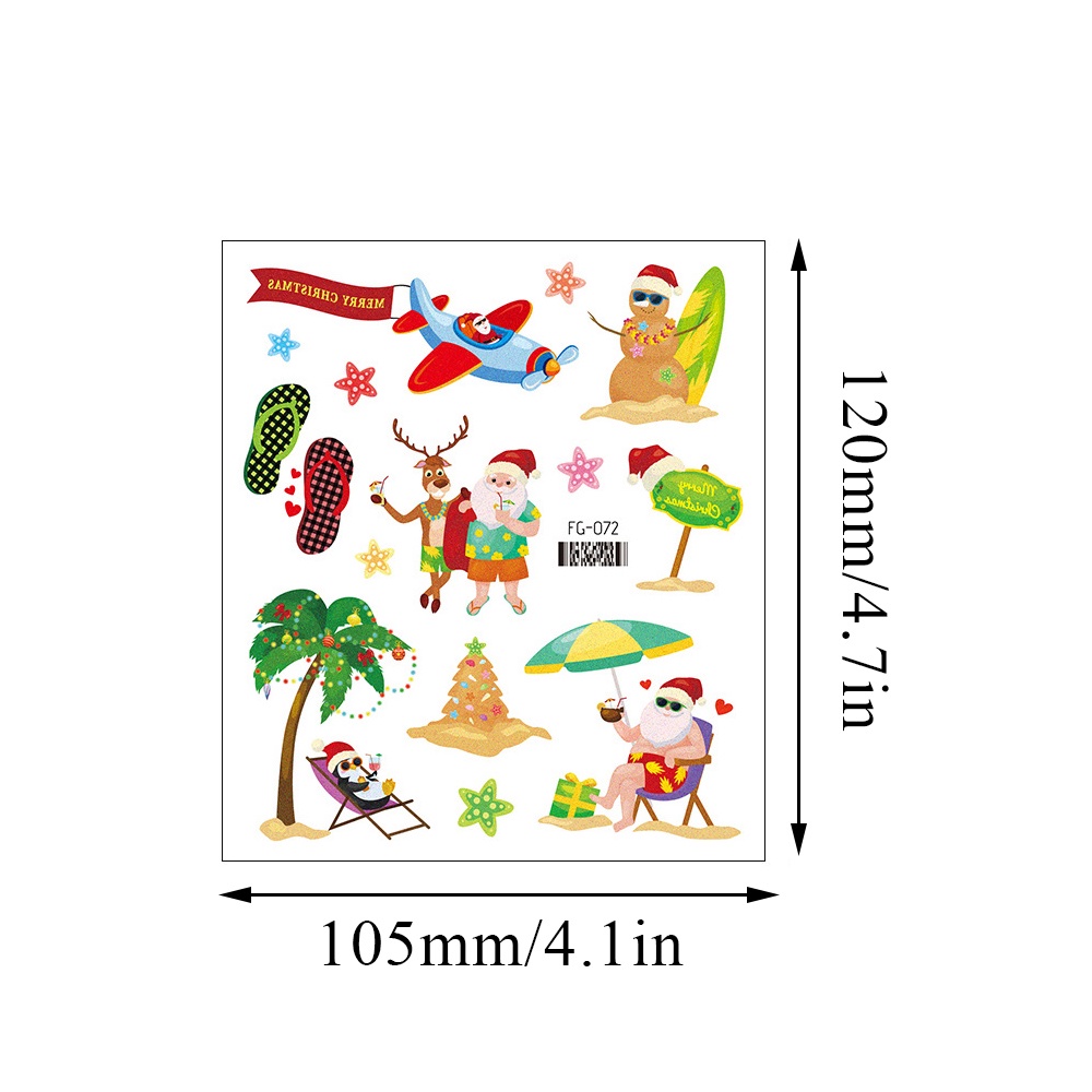 Hình Xăm Dán Giáng Sinh Lấp Lánh Lâu Trôi Họa Tiết Hoạt Hình Dễ Thương Cho Trẻ Em