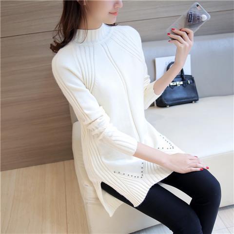 Áo sweater Dệt Kim Tay Dài Cổ Cao Thời Trang Cho Nữ