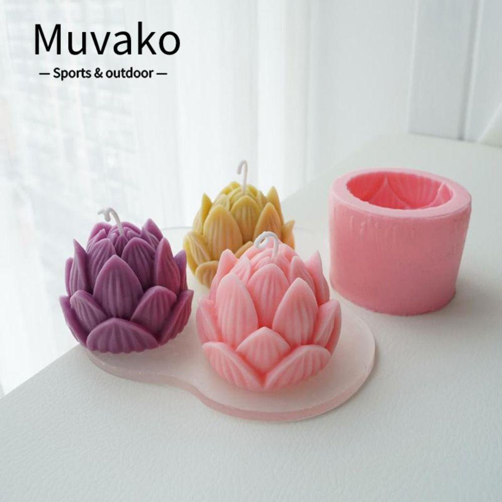 Muvako Khuôn Làm Nến Xà Phòng handmade Hình Hoa Sen Bằng silicone