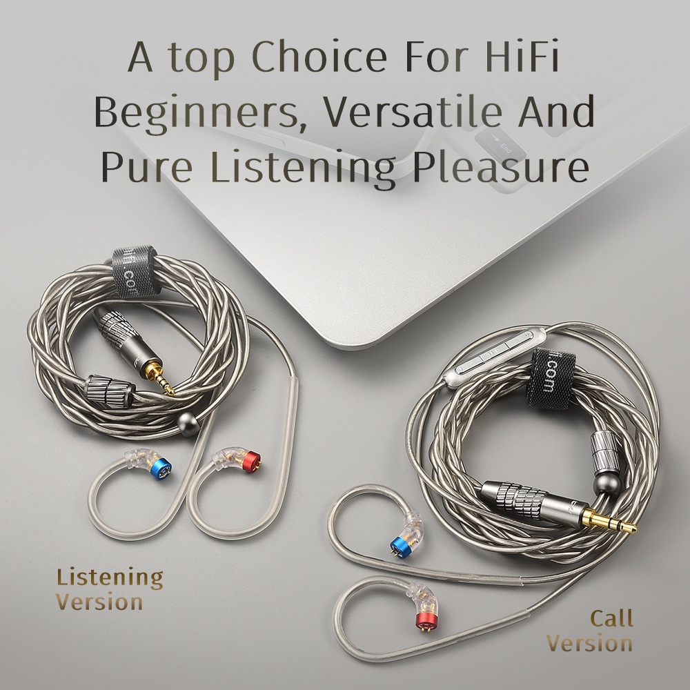 Dây Cáp Nối Nâng Cấp Tai Nghe Mạ Bạc ls200 Kèm mic 2.5 3.5 4.4 type c Cho kz konoka