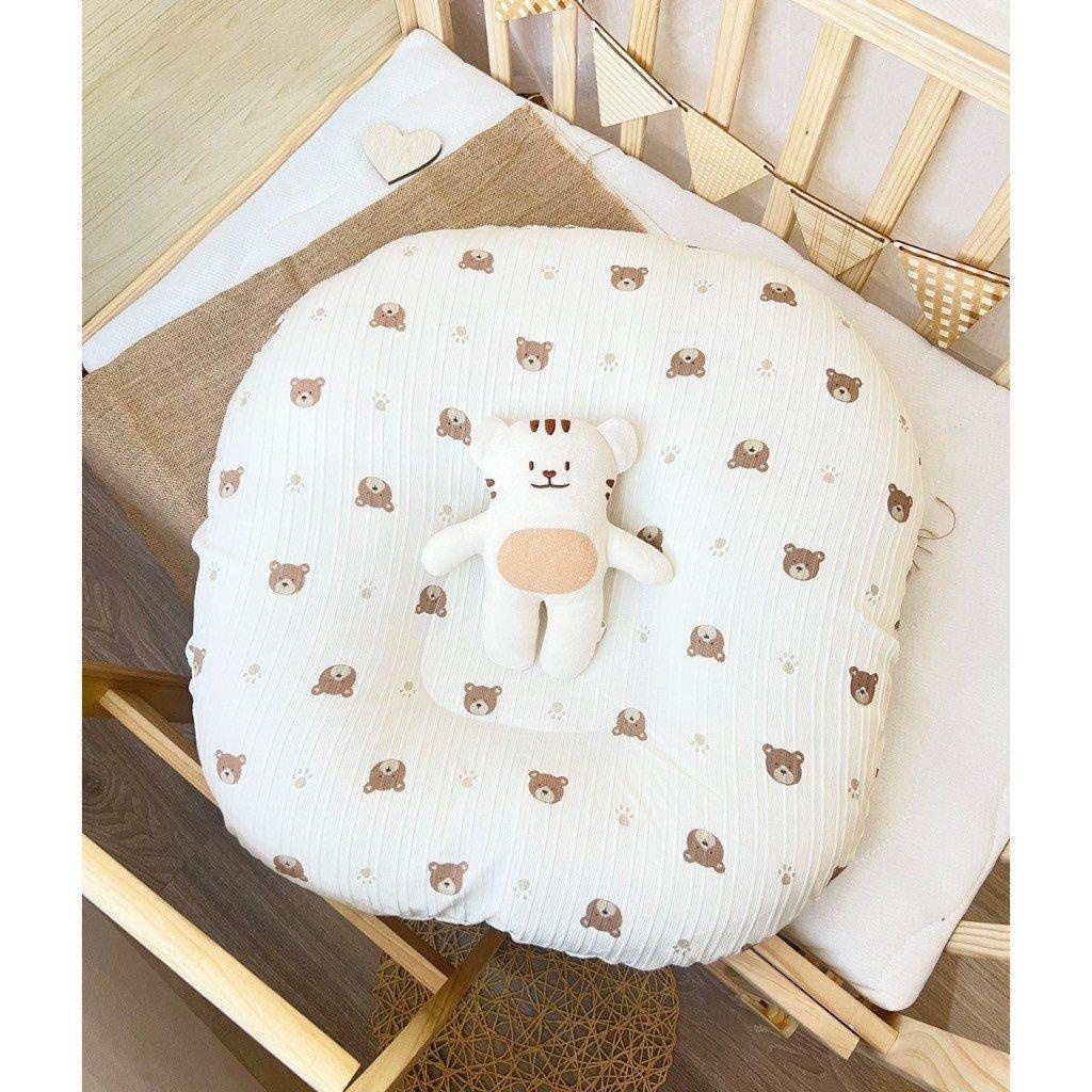 Gối Chống Trào Cho Bé Kích Thước 70*70cm Nặng 1.8-1.9kg Vải Đũi Gân Doomi Baby - HT659