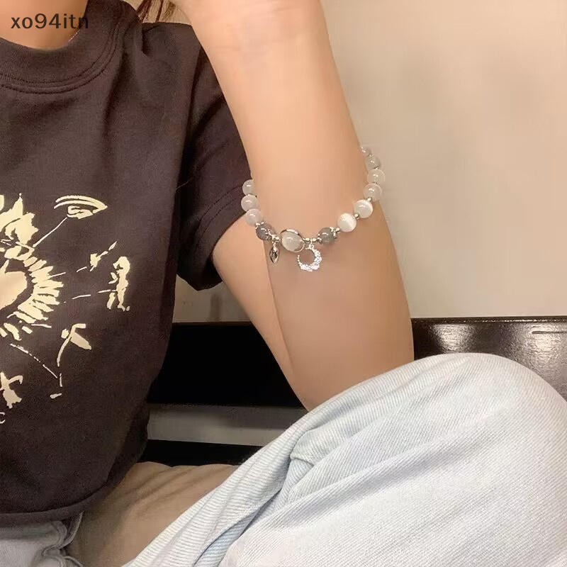 Tn Vòng Tay Xỏ Hạt Đá Mặt Trăng Pha Lê Tinh Xảo Thời Trang Phong Cách Hàn Quốc Cho Nữ n