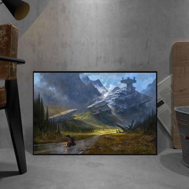 Tranh Treo Tường Vải canvas In Hình Phim star wars Trang Trí Nhà Cửa