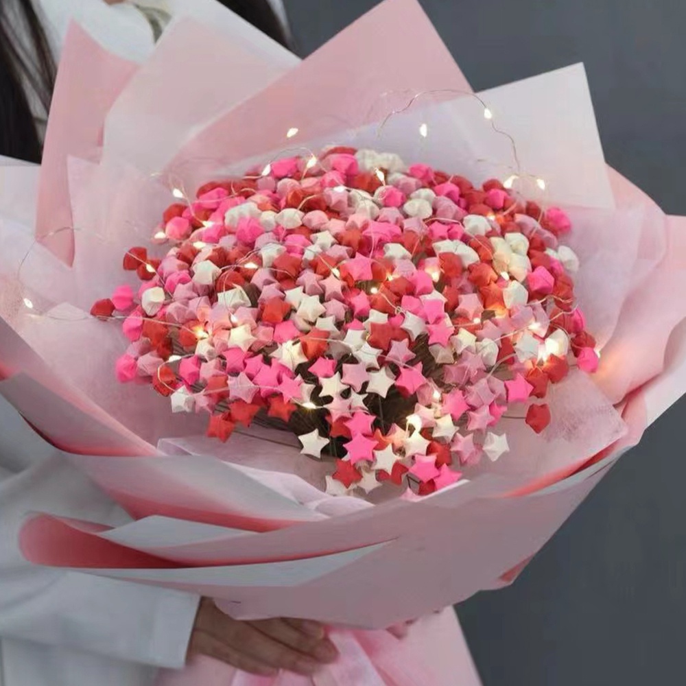 Bộ 540 Tờ Giấy Gấp Sao origami Hai Mặt Nhiều Màu Sắc Dùng Làm Quà Tặng Cho Ngày Nhà Giáo