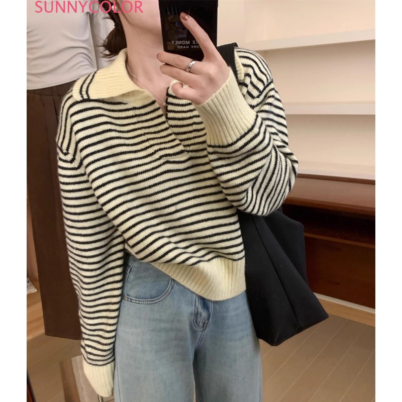 SUNNYCOLOR Áo Len áo khoác cardigan Thể thao INS hàn quốc thời trang WMY23A0OB2 43Z231024