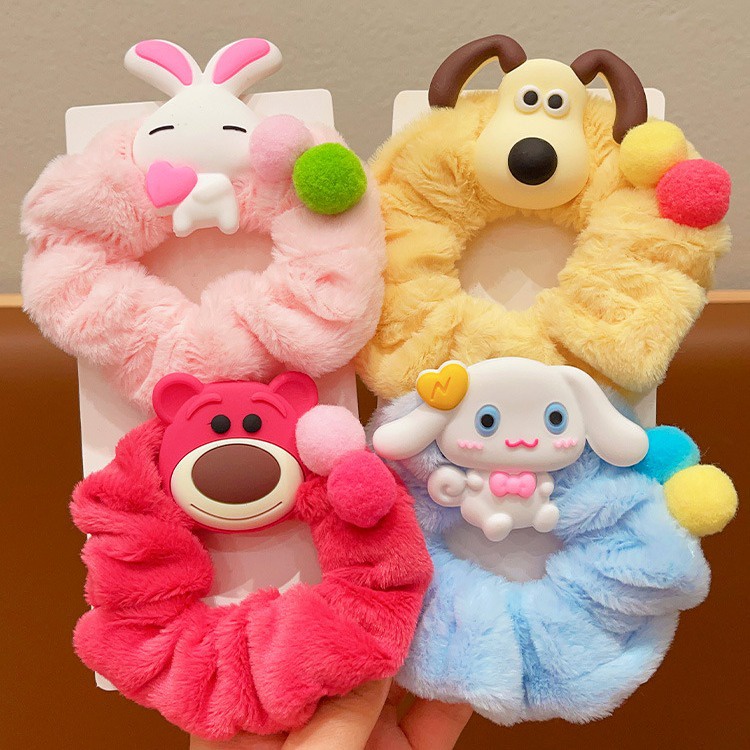Dây Cột Tóc Phủ Lông Hình sanrio melody Ngọt Ngào Cho Nữ