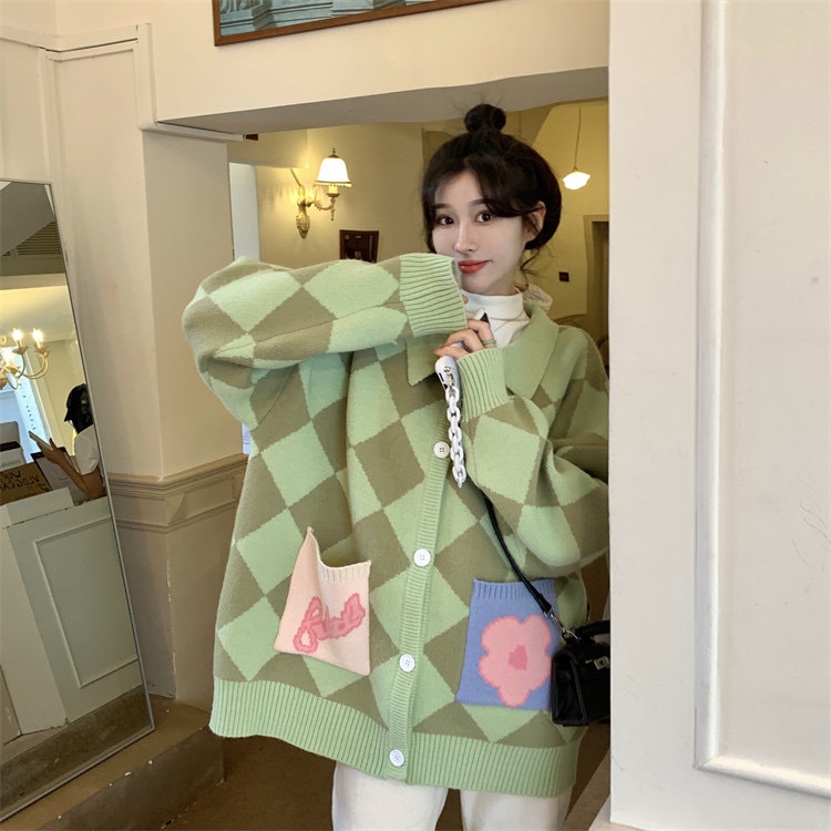 Áo Khoác cardigan Dệt Kim Dáng Rộng Kiểu Hàn Quốc Thời Trang Thu Đông 2023