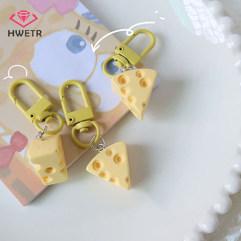 Hwetr Móc Khóa Hình Miếng Phô Mai Ngọt Ngào Dễ Thương Cho Nữ Sinh Mới