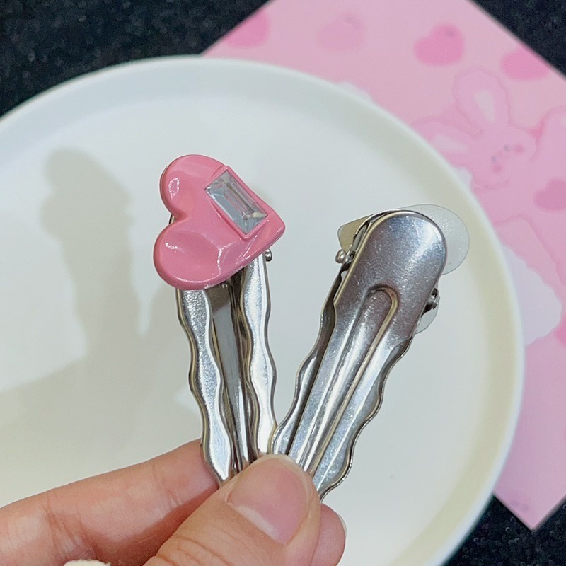 Kẹp Tóc Mái Lượn Sóng Đính Đá Hình Trái Tim Dễ Thương Cho Nữ