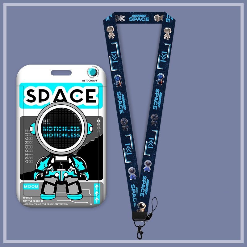 Dây Đeo Thẻ id Họa Tiết Phi Hành Gia Hoạt Hình Dễ Thương Ốp