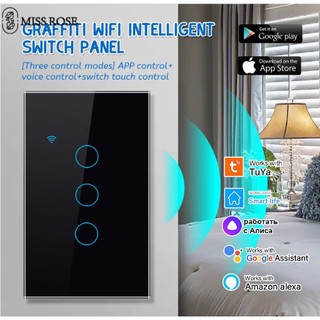 Miss Rose Tuya Smartlife Wifi Công Tắc Thông Minh 1,2,3,4 Nút Cảm Ứng Điều Khiển Từ Xa Hình Chữ Nhật Cao Cấp