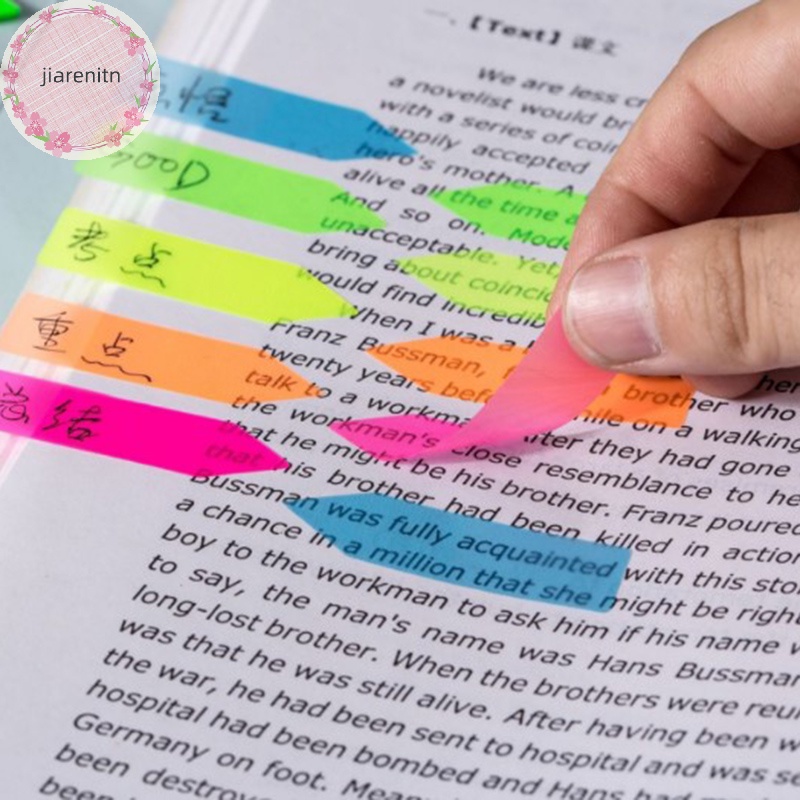 Set 100 Tờ Giấy Ghi Chú Tự Dính Hình Mũi Tên Màu Dạ Quang vn