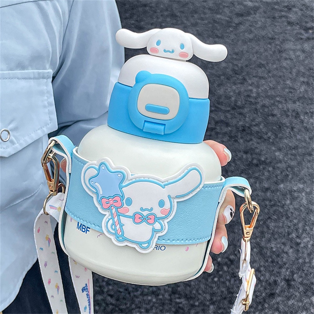 Sanrio Bình Nước Giữ Nhiệt 520ml Bằng Thép Không Gỉ Có Ống Hút Họa Tiết melody pochacco