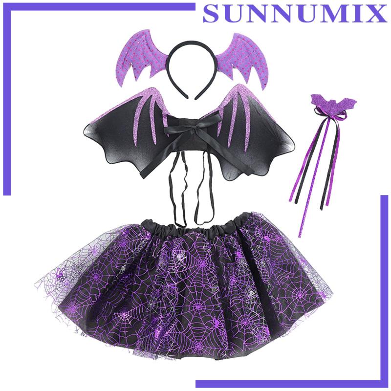 Set Băng Đô Và Chân Váy tutu Hóa Trang halloween Cho Bé Gái