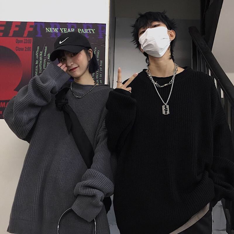 Áo sweater Tay Dài Dáng Rộng Phong Cách Hàn Quốc Thời Trang Thu Đông Mới Cho Cặp Đôi