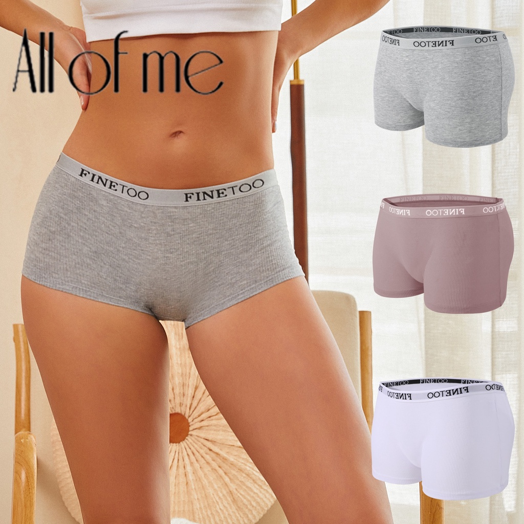 Allofme Quần Lót boxer cotton Mềm Mại Màu Trơn Thoải Mái Cho Nữ