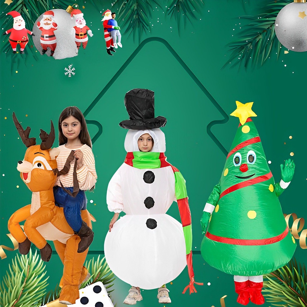 Natal Trang Phục Bơm Hơi Hóa Trang Ông Già Noel Tuần Lộc Cây Thông Nô-En