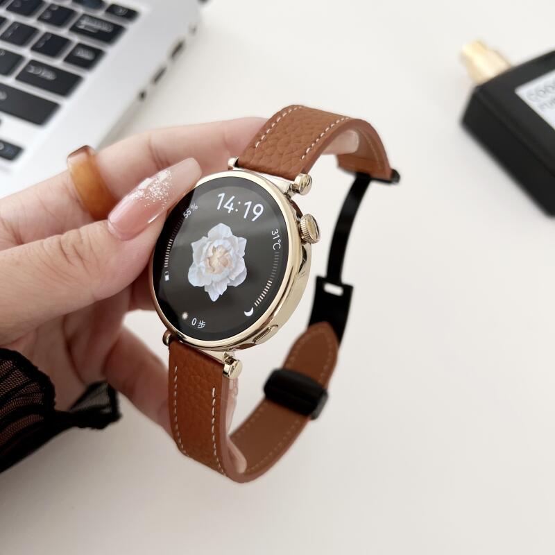 Dây Đeo Bằng Da Có Khóa Nam Châm Cho Đồng Hồ Thông Minh huawei gt 4 gt4 41mm 46mm