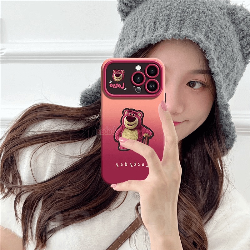 Ốp lưng Cartoon OPPO Reno 10 Pro 8T 4G 5G 8 7 8Z 7Z 6 5Z 5F 5 Lite 4F 4 2F 2Z A94 A93 A74 A95 ins Trend Brown Rose Red Gradient plush Strawberry Bear Lotso Good Lucky Fine hole Shockproof Large window Soft Phoone Case DSC 03