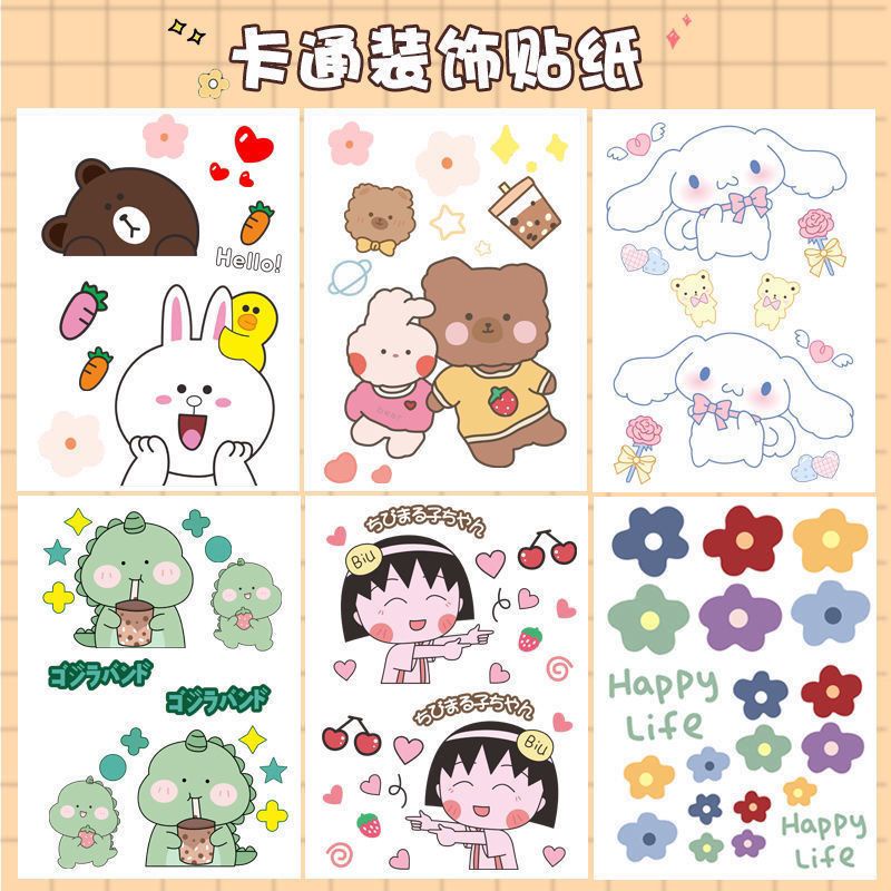 Dễ Thương Miếng Dán Trang Trí Xe Hơi / Xe Máy Điện Hình Gấu / Khủng Long Hoạt Hình Đáng Yêu diy