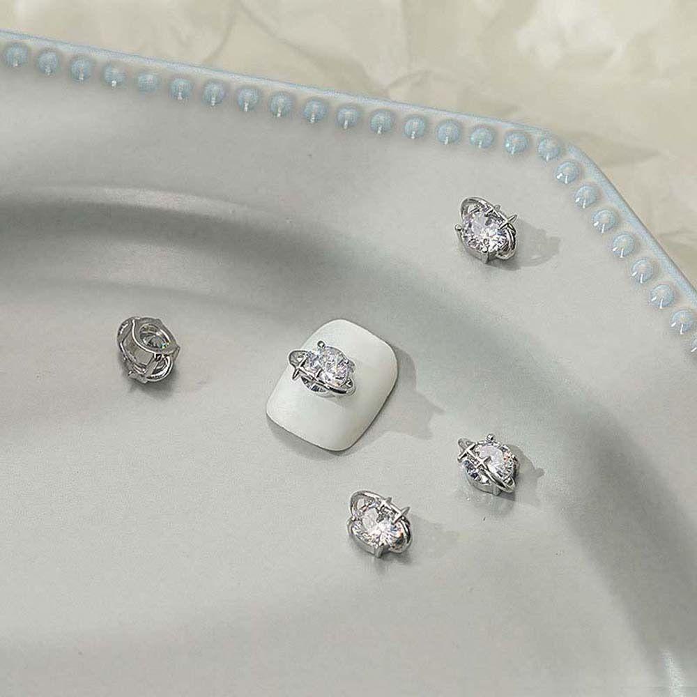 Oceanmap Phụ Kiện Đá Hành Tinh Màu Hồng / Trắng / Xanh Dương / Xanh Dương Trang Trí Móng Tay Ngọt Ngào Cho Nữ diy