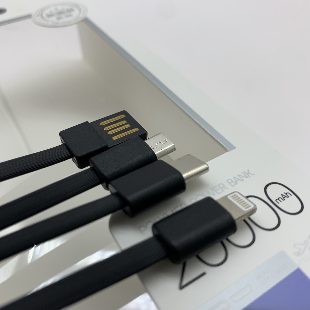 Sạc dự phòng Sendem P900 20000mAh - 4 Dây Sạc Tích Hợp - Sạc Nhanh - Màn Hình Hiển Thị Pin