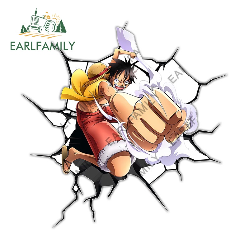 Miếng Dán Trang Trí Xe Hơi / Mô Tô / notebook Chống Thấm Nước Họa Tiết Hoạt Hình one piece 13Cmx7.8Cm