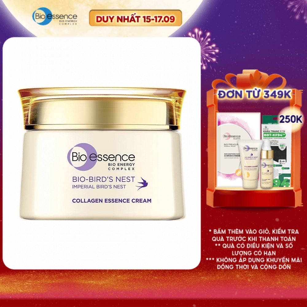 Kem dưỡng da tươi sáng căng mọng Bio-Essence Bio-Bird's Nest Collagen Essence Cream 50GR