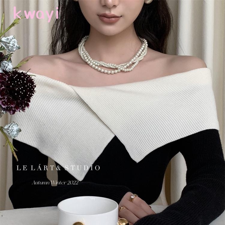 Kwayi Áo Len áo khoác cardigan áo cardigan Thời trang hàn quốc WXF23912E1 37Z230914