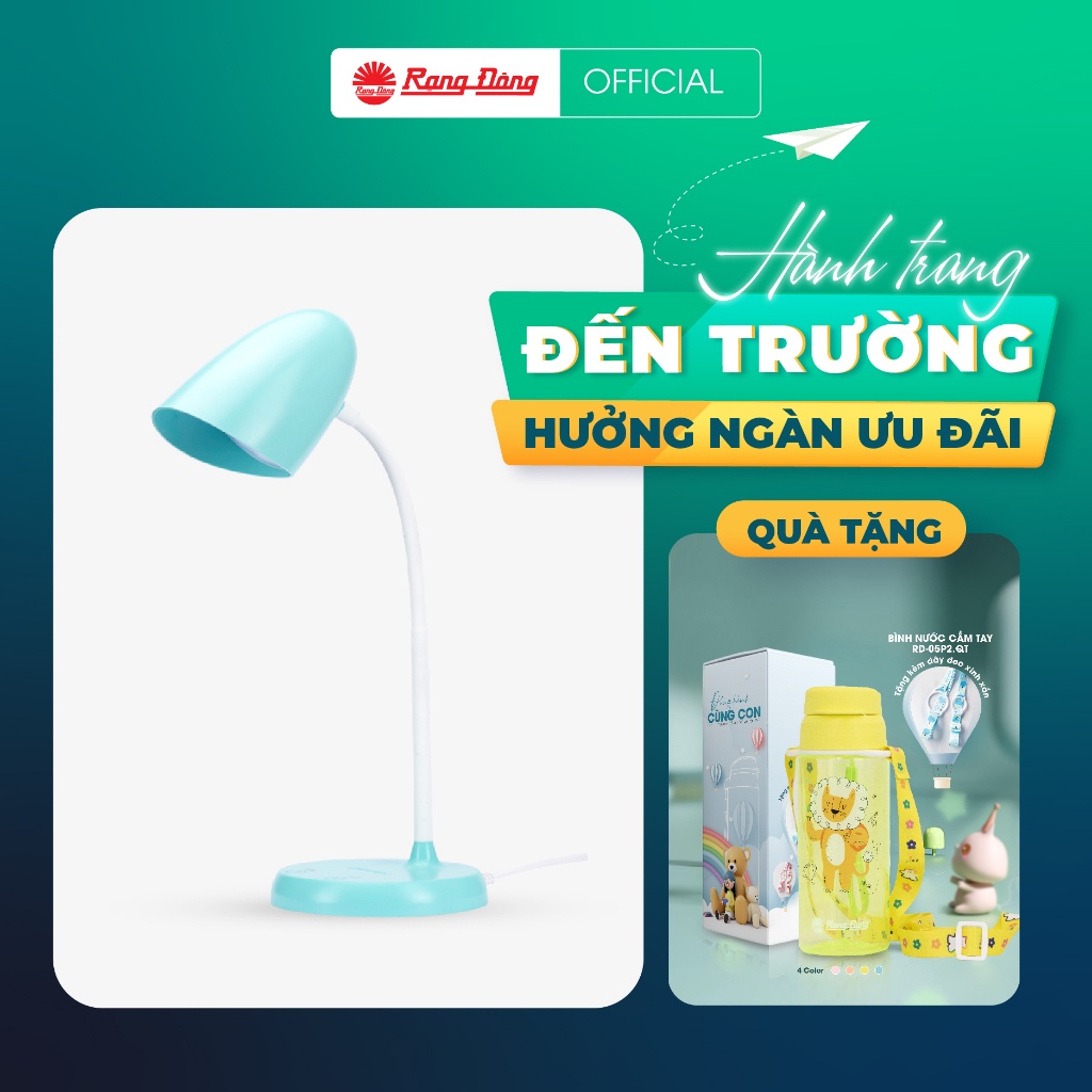Đèn bàn bảo vệ thị lực Rạng Đông Model: RD-RL-38.PLUS 6W đổi 3 màu ánh sáng dimming 3 cấp độ