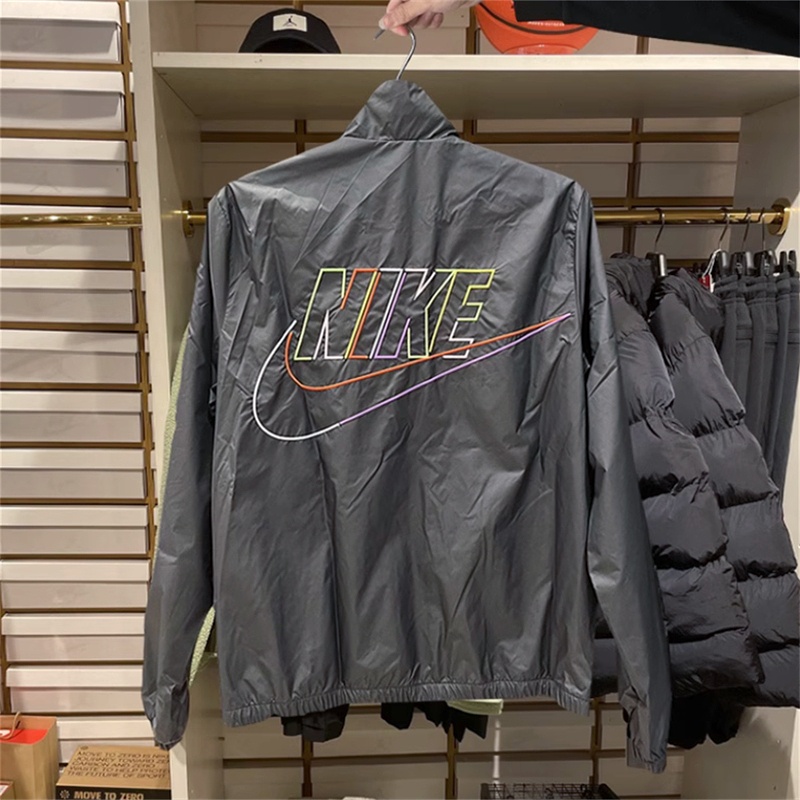 Nike Áo Khoác Gió Dệt Kim Thoáng Khí Thêu Chữ Dx0673-010 - 030 Thời Trang Cho Nam