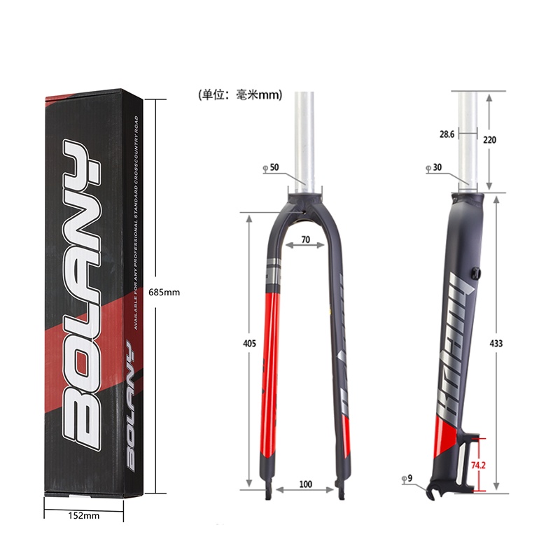 Bolany Phuộc Xe Đạp Leo Núi 26 / 27.5 / 29inch x6 Bằng Hợp Kim Nhôm Cứng Cáp Thẳng 28.6mm