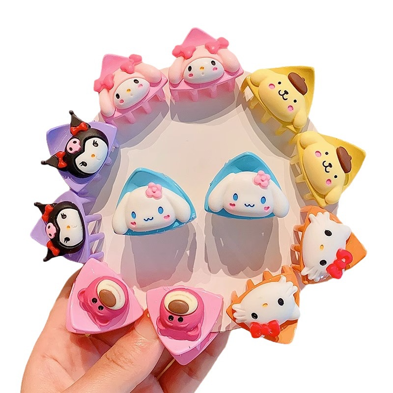 SANRIO Bộ 6 Kẹp Tóc Hình Tam Giác h0098 Cho Bé Gái Và Trẻ Em