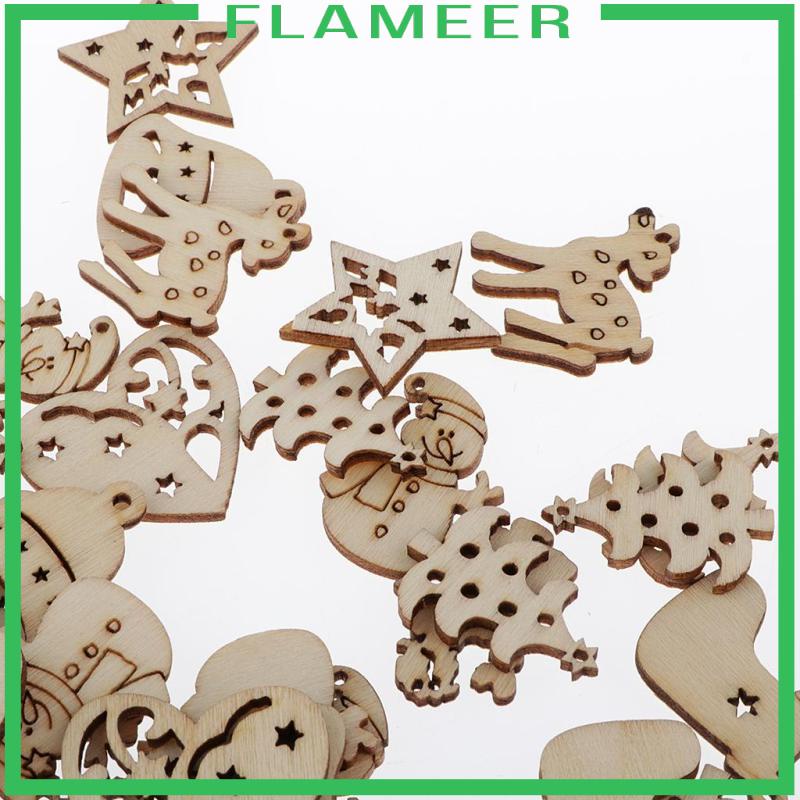 Set 50 Ngôi Sao Gỗ Gồm 50 Mảnh Ghép Hình Trang Trí Cây Thông Noel