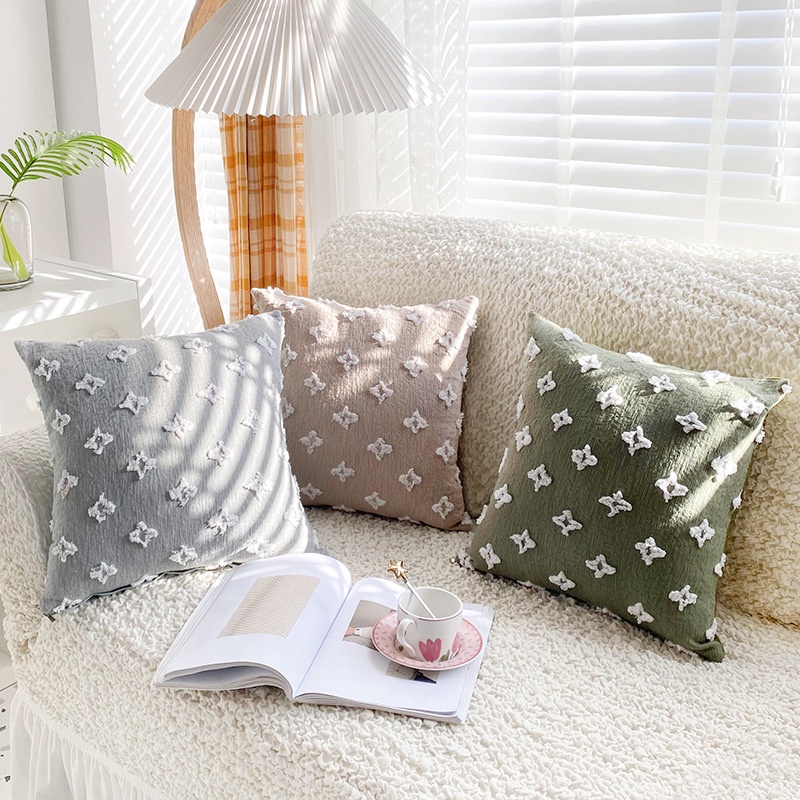 Vỏ Gối sofa Thêu Họa Tiết Phong Cách wabi 45x45cm