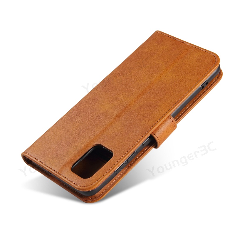 Bao Da Điện Thoại Nắp Lật Màu Trơn Có Khóa Cài Và Ngăn Đựng Thẻ Cho samsung galaxy a41 a42 m42 a51 a52 a53 Ốp