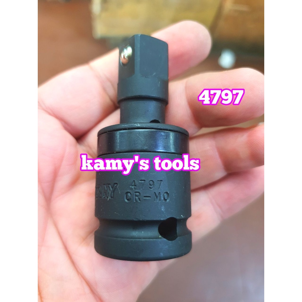 Đầu lắc léo đen có bi 1/2 inch Kingtony model 4797 dài 65mm